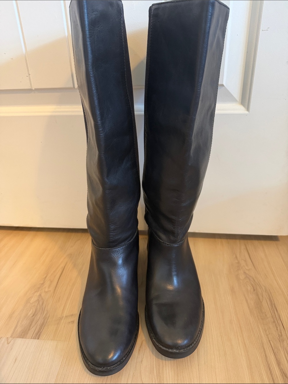 Cole Haan Adler Leather and Suede Tall Riding Boots - Picture 2 of 8